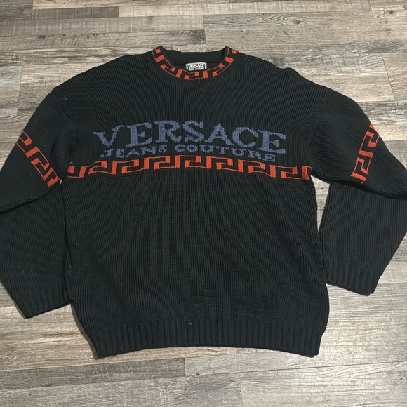 VERSACE Jeans Couture SZ XL black knit pullover